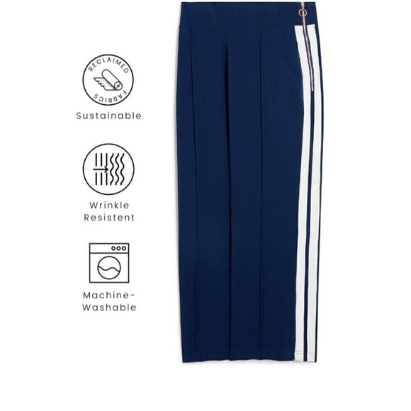 See Rose Go Womens High Rise Straight Tailored Track Pants Black 18 Striped - Picture 12 of 16
